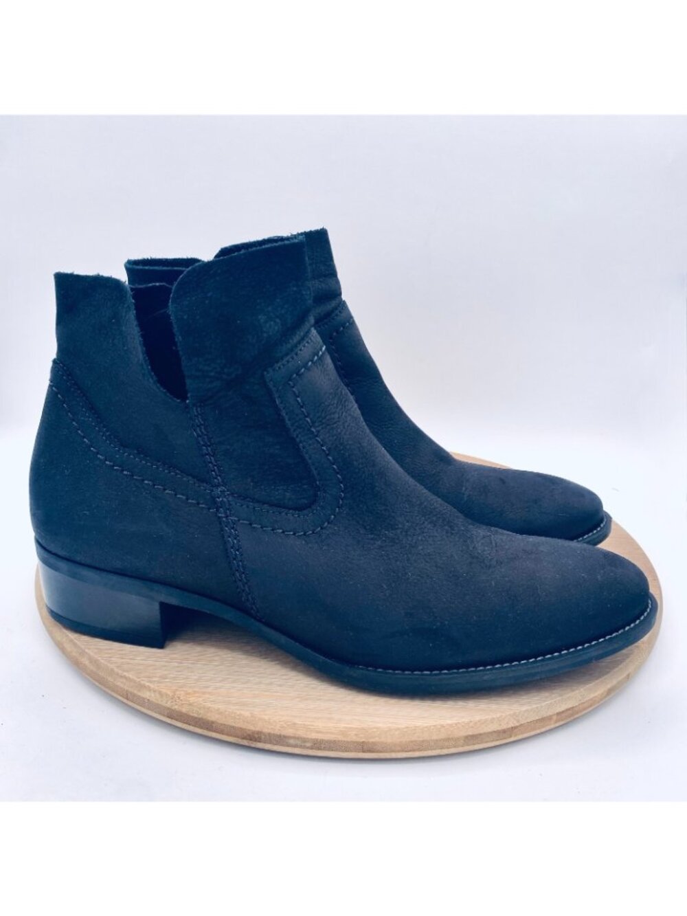 Paul Green Boots Womens 8.5 Black Leather Ankle Booties Zip Quiet Luxury - Picture 6 of 11
